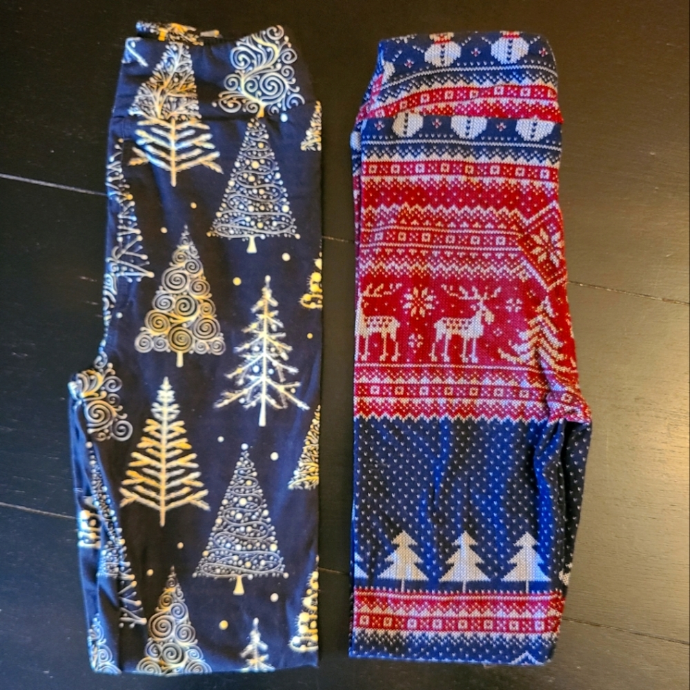 🎄🎅❤️ Bundle LuLaRoe Holiday themed leggings, size L/XL